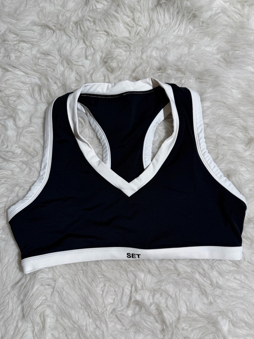 NEW SET Active XL AIRLUXE BREATHE LA BRA ORCA Black White Racerback Workout Top